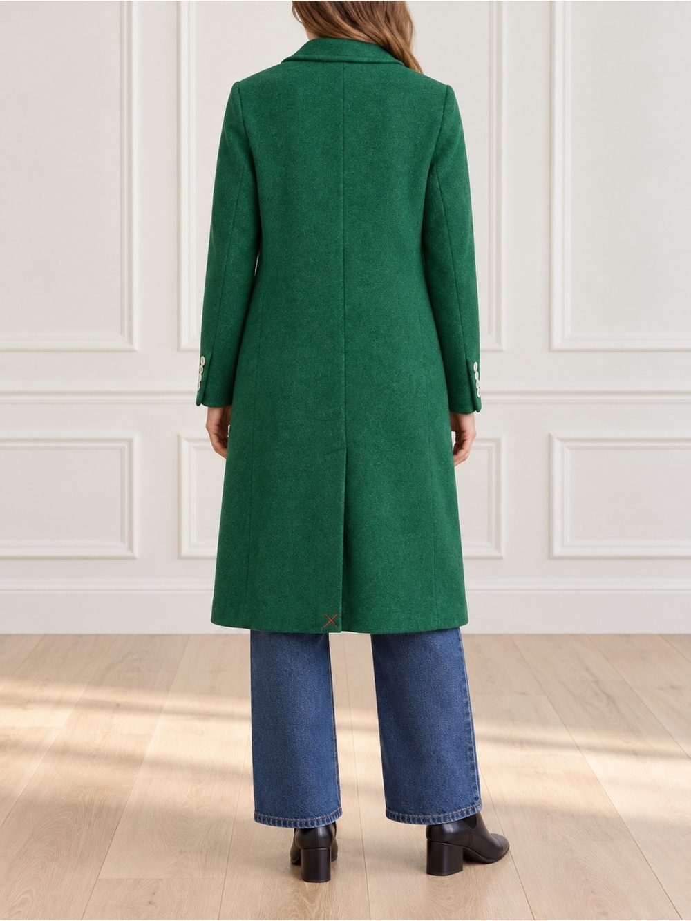 NWT Boden Edinburgh Wool Coat US 20-22R Emerald Green Long Overcoat - Picture 5 of 16